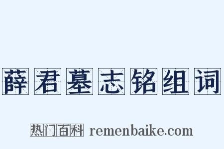 薛君墓志铭组词是什么意思的图片